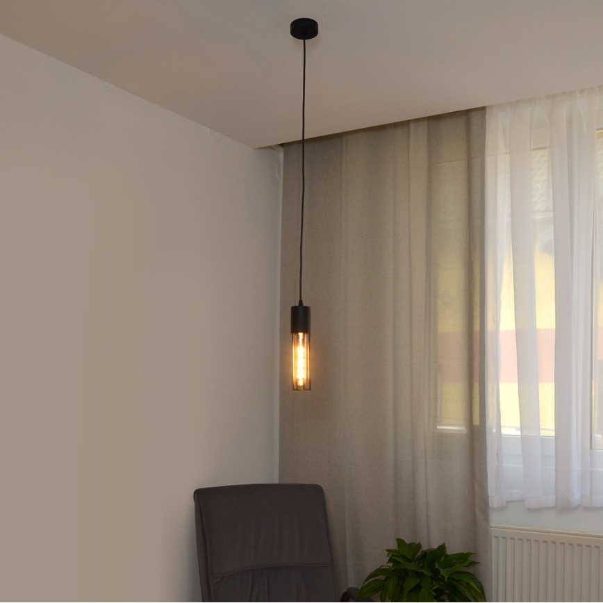 Lampadario a sospensione con filo MELODY 1xE27/15W/230V nero