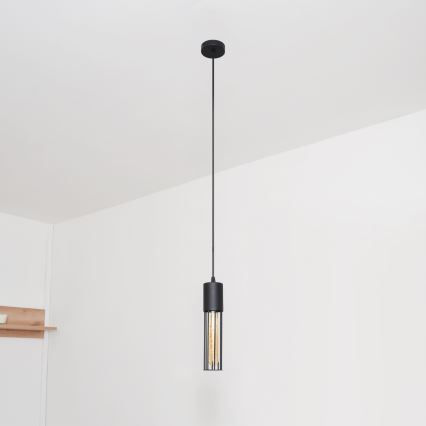 Lampadario a sospensione con filo MELODY 1xE27/15W/230V nero