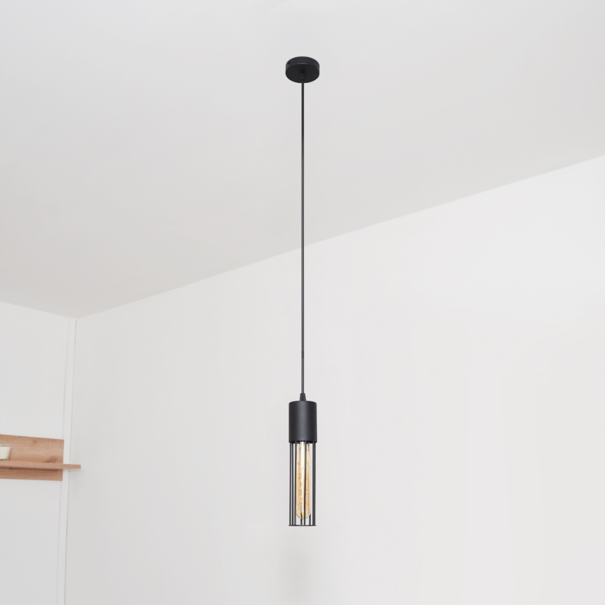 Lampadario a sospensione con filo MELODY 1xE27/15W/230V nero
