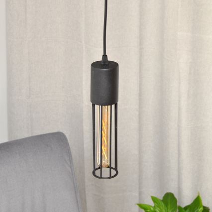 Lampadario a sospensione con filo MELODY 1xE27/15W/230V nero