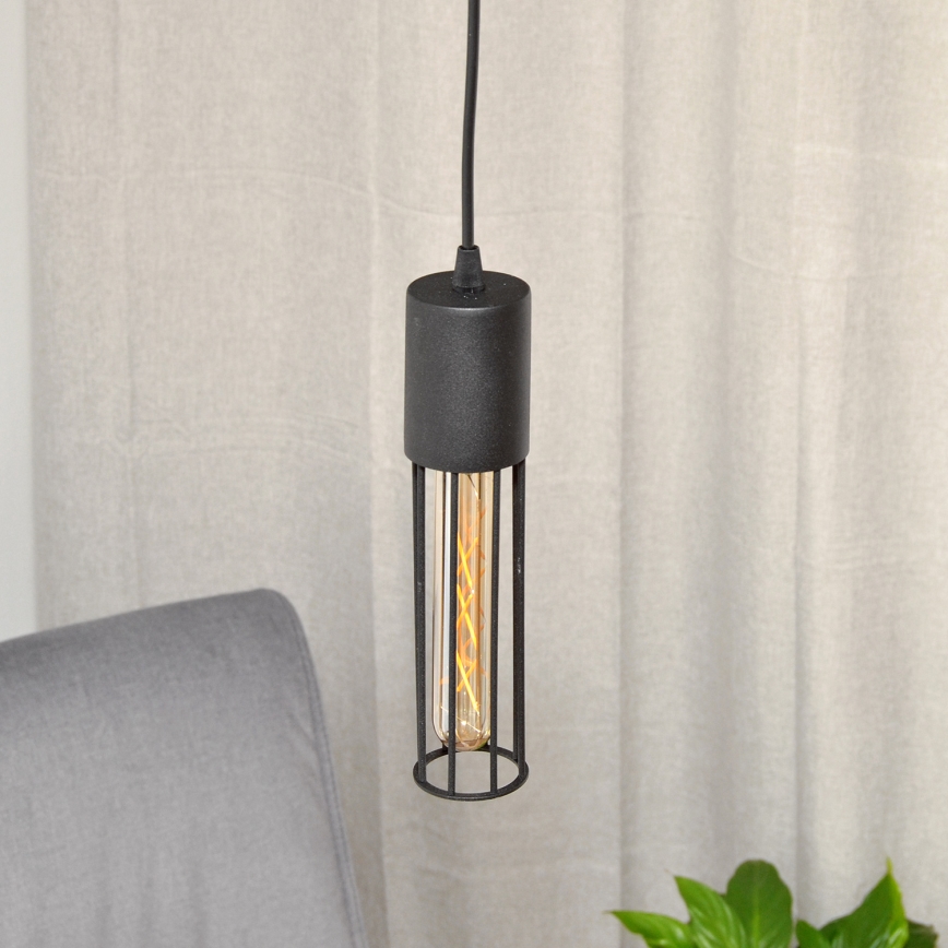 Lampadario a sospensione con filo MELODY 1xE27/15W/230V nero