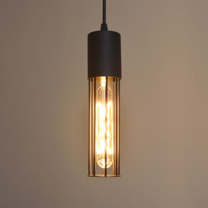 Lampadario a sospensione con filo MELODY 1xE27/15W/230V nero