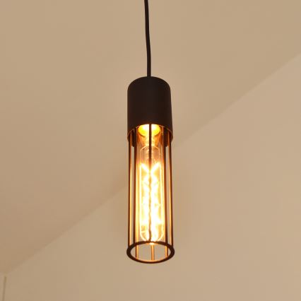 Lampadario a sospensione con filo MELODY 1xE27/15W/230V nero