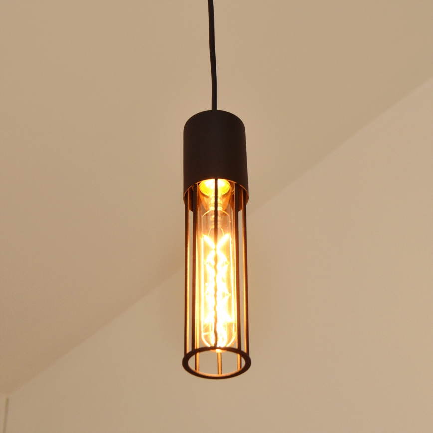 Lampadario a sospensione con filo MELODY 1xE27/15W/230V nero