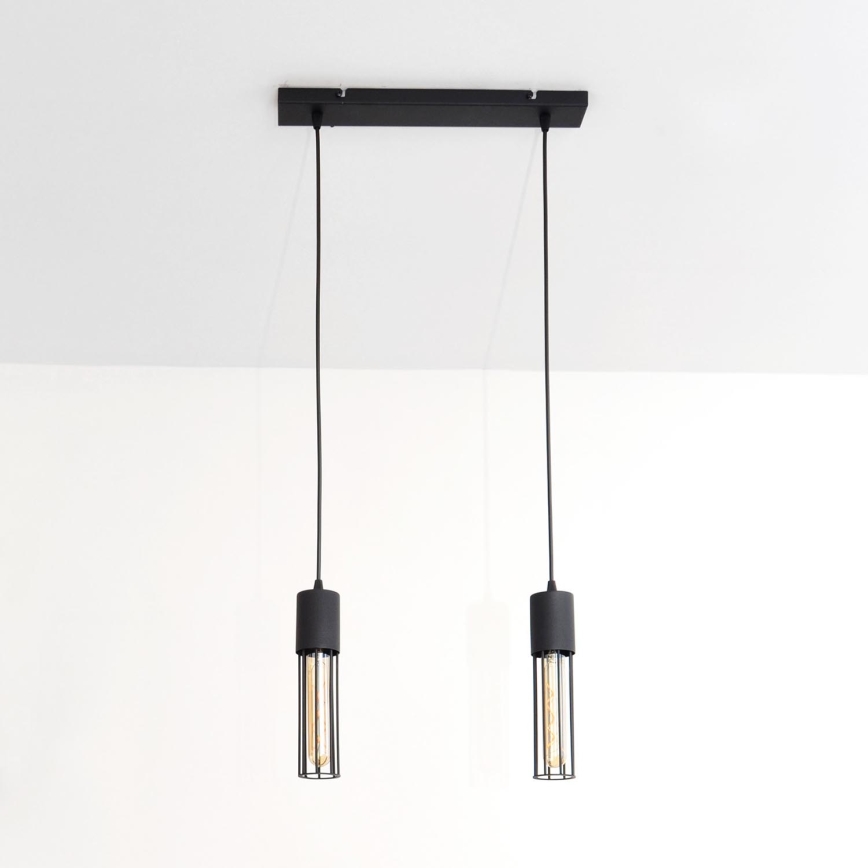 Lampadario a sospensione con filo MELODY 2xE27/15W/230V nero
