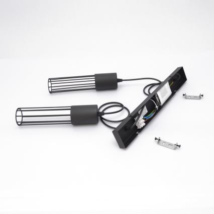 Lampadario a sospensione con filo MELODY 2xE27/15W/230V nero