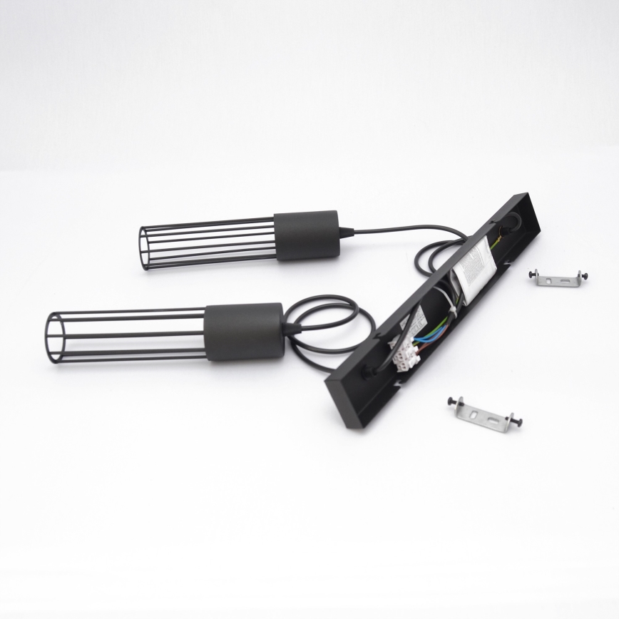 Lampadario a sospensione con filo MELODY 2xE27/15W/230V nero