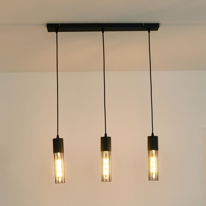 Lampadario a sospensione con filo MELODY 3xE27/15W/230V nero