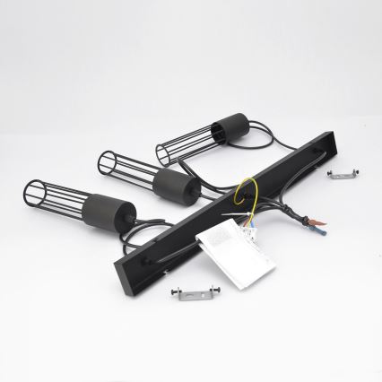 Lampadario a sospensione con filo MELODY 3xE27/15W/230V nero