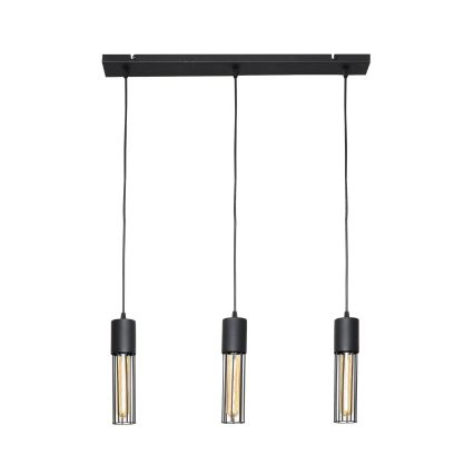 Lampadario a sospensione con filo MELODY 3xE27/15W/230V nero