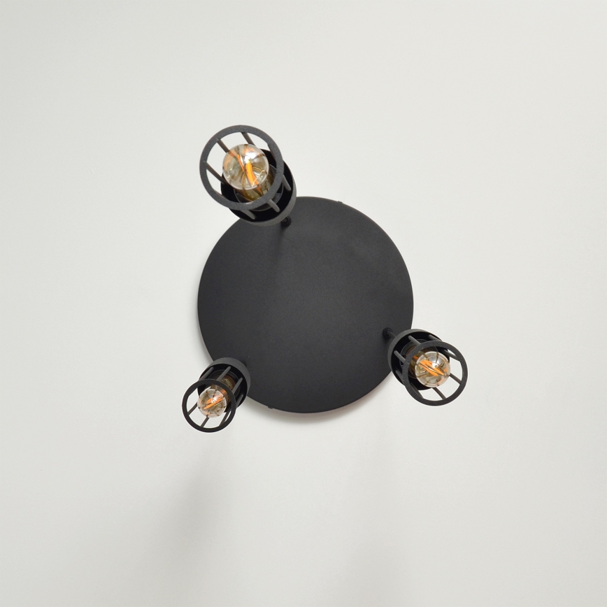 Lampadario a sospensione con filo MELODY 3xE27/15W/230V nero