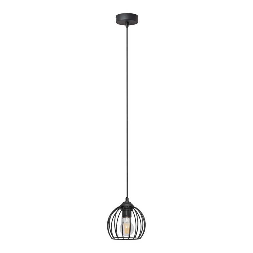 Lampadario a sospensione con filo MERCURE 1xE27/15W/230V diametro 16 cm nero