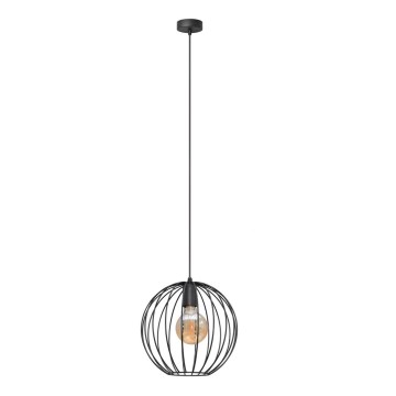 Lampadario a sospensione con filo MERCURE 1xE27/15W/230V diametro 30 cm nero