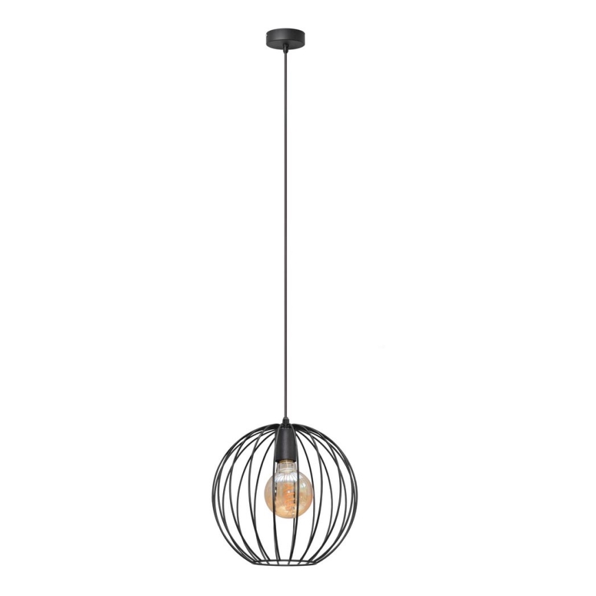 Lampadario a sospensione con filo MERCURE 1xE27/15W/230V diametro 30 cm nero