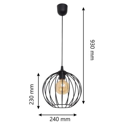 Lampadario a sospensione con filo MERCURE 1xE27/15W/230V