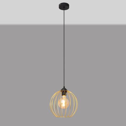Lampadario a sospensione con filo MERCURE 1xE27/15W/230V oro/nero