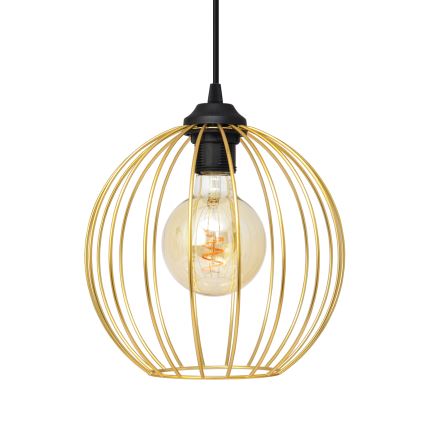 Lampadario a sospensione con filo MERCURE 1xE27/15W/230V oro/nero