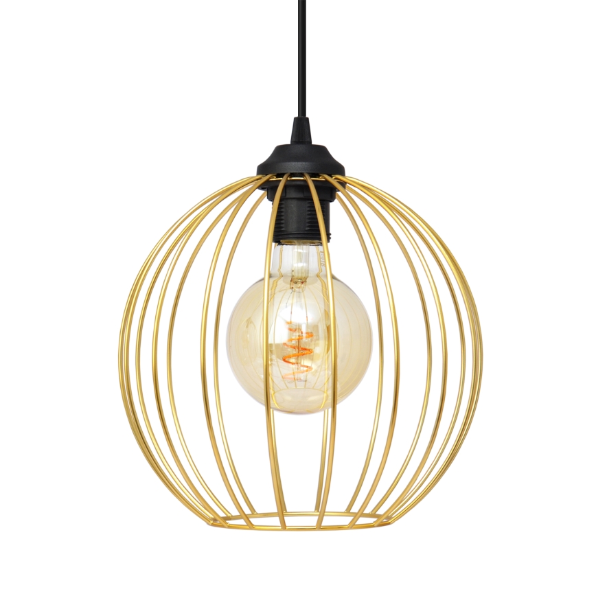 Lampadario a sospensione con filo MERCURE 1xE27/15W/230V oro/nero