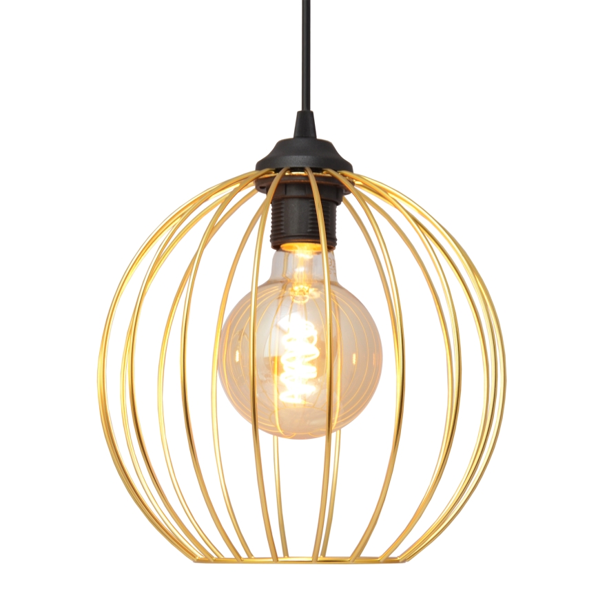 Lampadario a sospensione con filo MERCURE 1xE27/15W/230V oro/nero