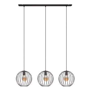 Lampadario a sospensione con filo MERCURE 3xE27/15W/230V nero