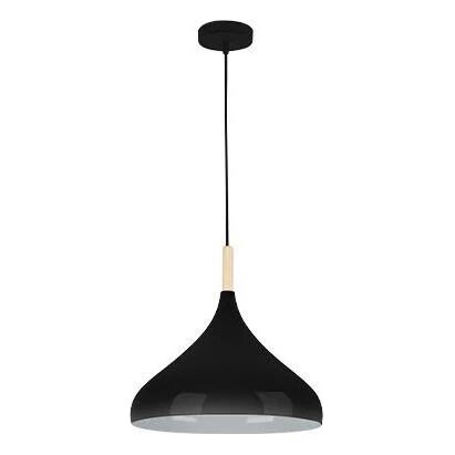 Lampadario a sospensione con filo MIKO 1xE27/60W/230V diametro 32 cm nero