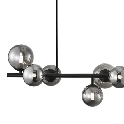 Lampadario a sospensione con filo MILA 10xG9/9W/230V nero/grigio