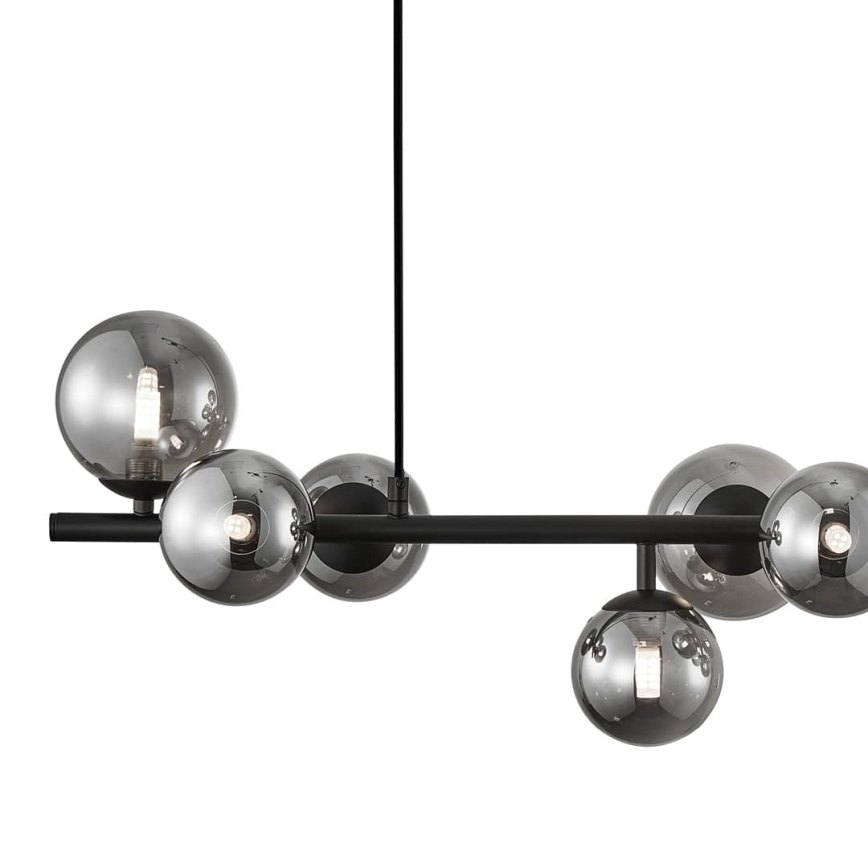 Lampadario a sospensione con filo MILA 10xG9/9W/230V nero/grigio