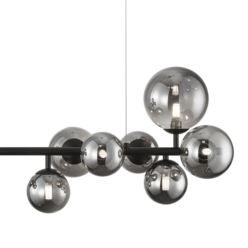 Lampadario a sospensione con filo MILA 10xG9/9W/230V nero/grigio