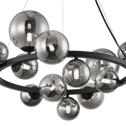 Lampadario a sospensione con filo MILA 14xG9/9W/230V nero/grigio