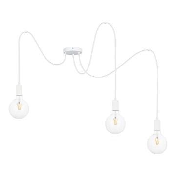 Lampadario a sospensione con filo MIROS 3xE27/60W/230V ragno bianco