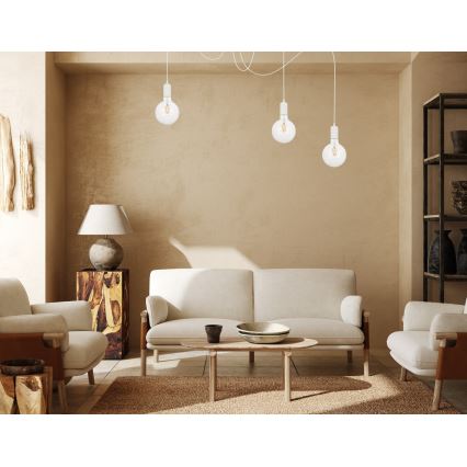 Lampadario a sospensione con filo MIROS 3xE27/60W/230V ragno bianco