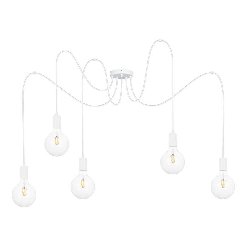 Lampadario a sospensione con filo MIROS 5xE27/60W/230V ragno bianco