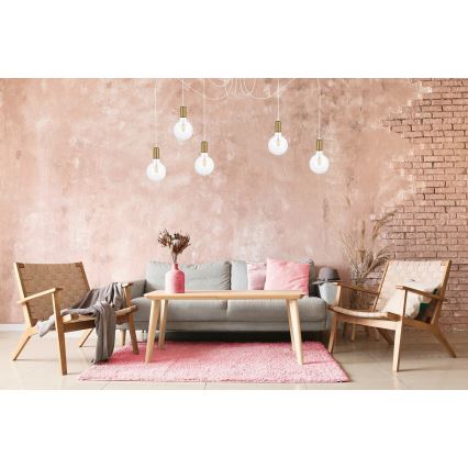 Lampadario a sospensione con filo MIROS 5xE27/60W/230V ragno bianco/oro