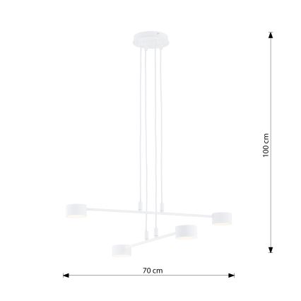 Lampadario a sospensione con filo MODUS 4xGX53/10W/230V bianco