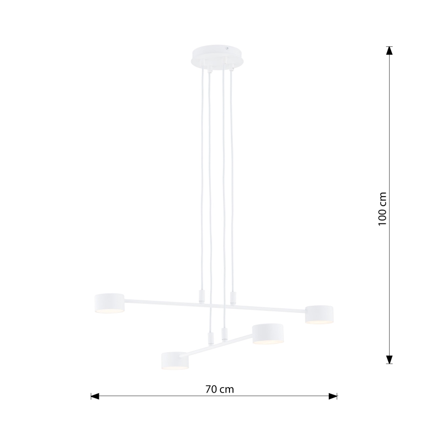Lampadario a sospensione con filo MODUS 4xGX53/10W/230V bianco
