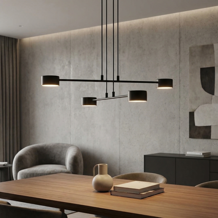 Lampadario a sospensione con filo MODUS 4xGX53/12W/230V nero