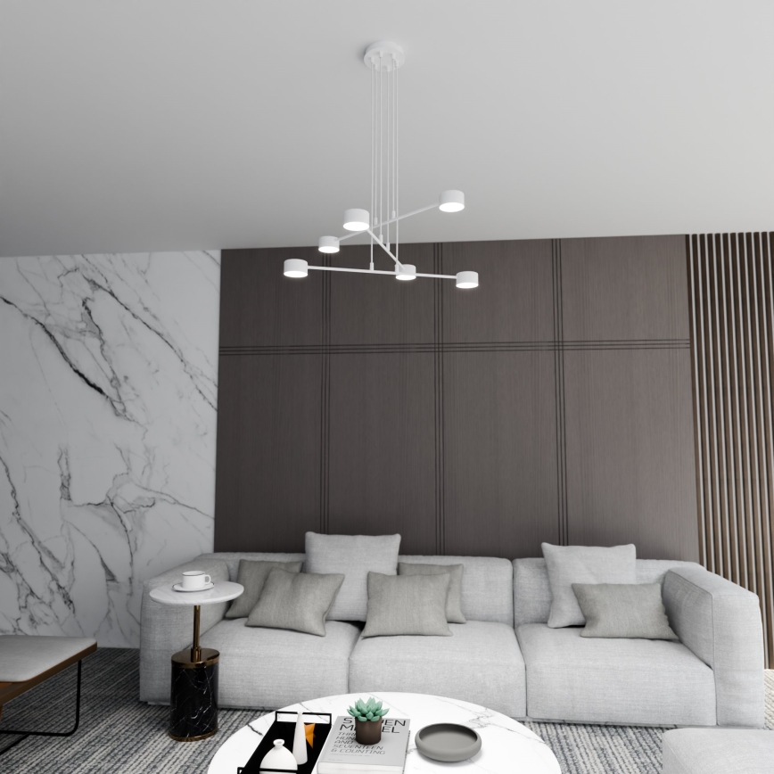 Lampadario a sospensione con filo MODUS 6xGX53/10W/230V bianco