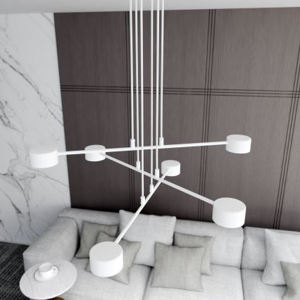 Lampadario a sospensione con filo MODUS 6xGX53/10W/230V bianco