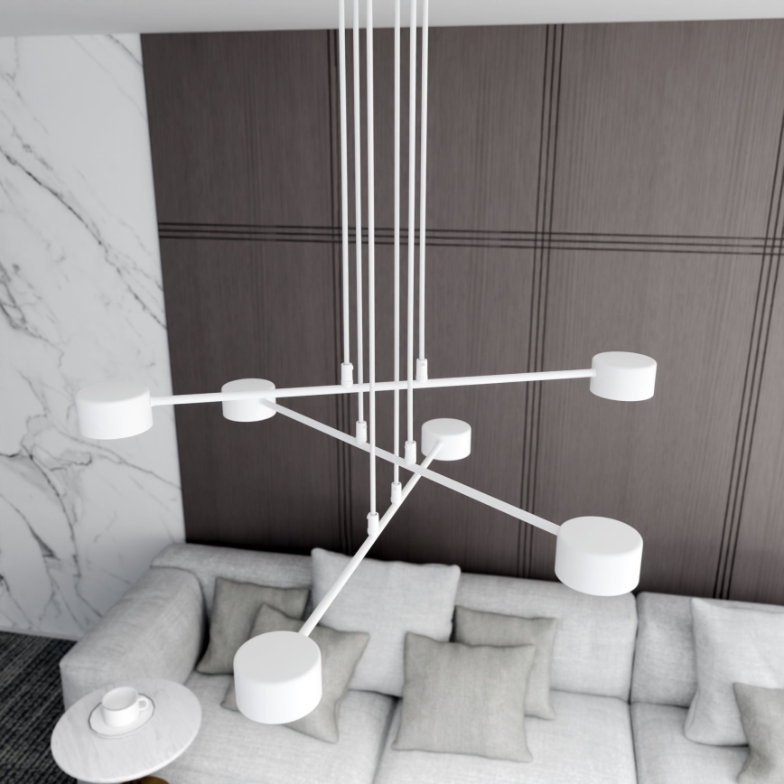 Lampadario a sospensione con filo MODUS 6xGX53/10W/230V bianco