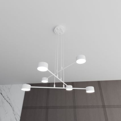 Lampadario a sospensione con filo MODUS 6xGX53/10W/230V bianco