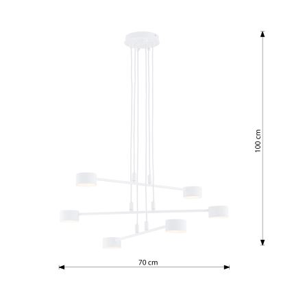 Lampadario a sospensione con filo MODUS 6xGX53/10W/230V bianco