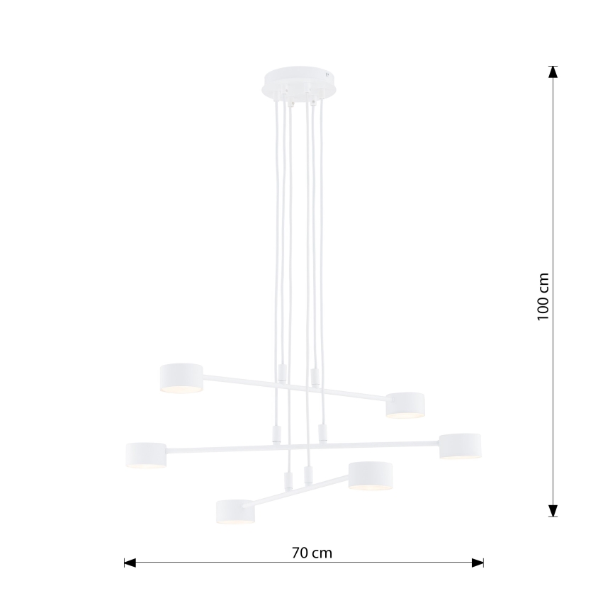 Lampadario a sospensione con filo MODUS 6xGX53/10W/230V bianco