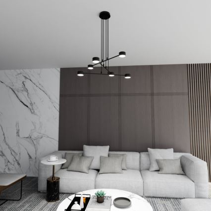 Lampadario a sospensione con filo MODUS 6xGX53/10W/230V nero