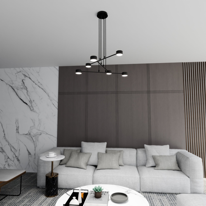 Lampadario a sospensione con filo MODUS 6xGX53/10W/230V nero