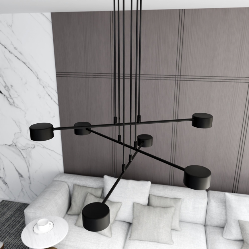 Lampadario a sospensione con filo MODUS 6xGX53/10W/230V nero
