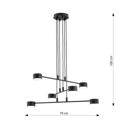 Lampadario a sospensione con filo MODUS 6xGX53/10W/230V nero