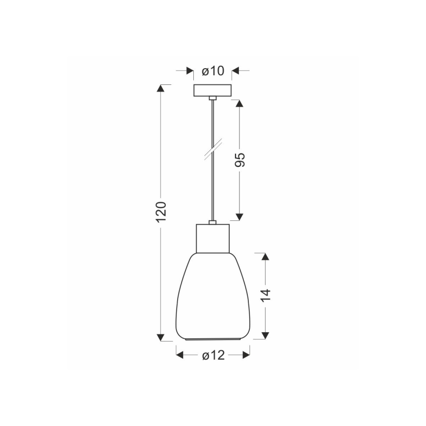 Lampadario a sospensione con filo MOLDO 1xE27/40W/230V nero/limpido