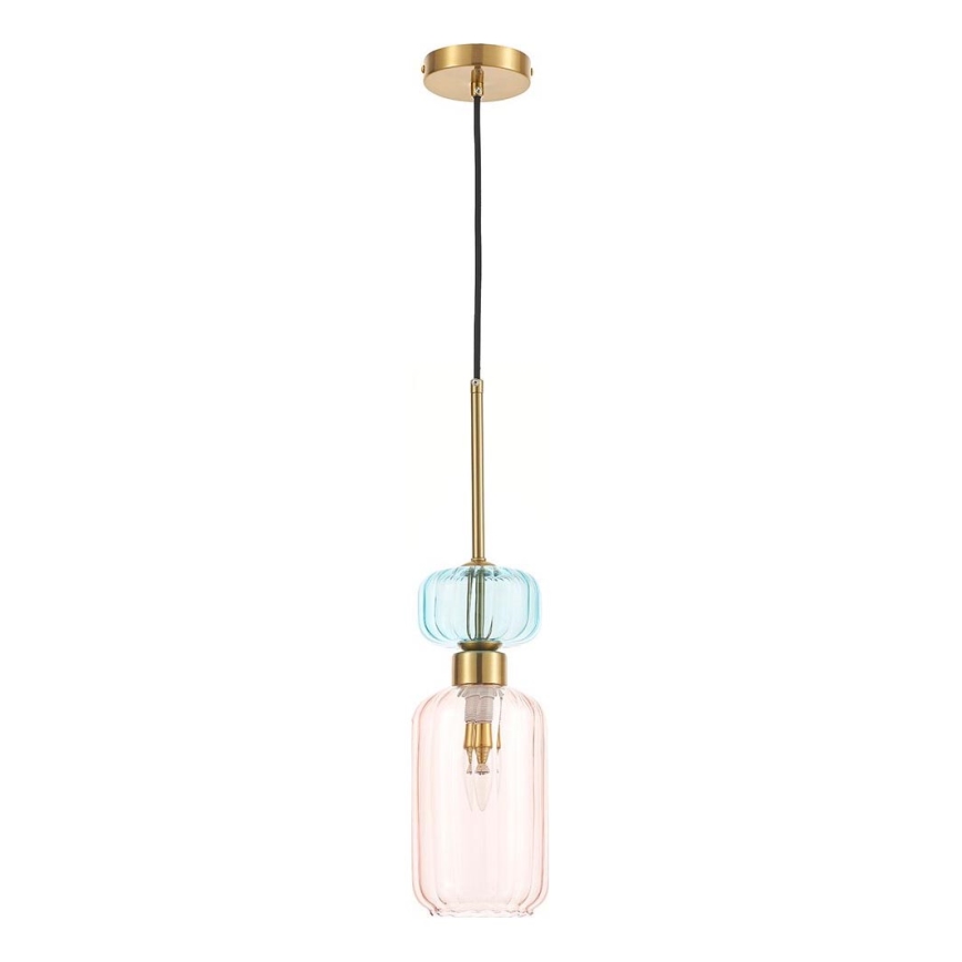 Lampadario a sospensione con filo MOLLY 1xE14/40W/230V diametro 12 cm oro/rosa/blu