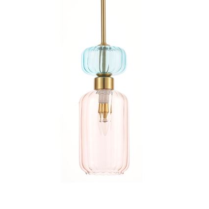 Lampadario a sospensione con filo MOLLY 1xE14/40W/230V diametro 12 cm oro/rosa/blu