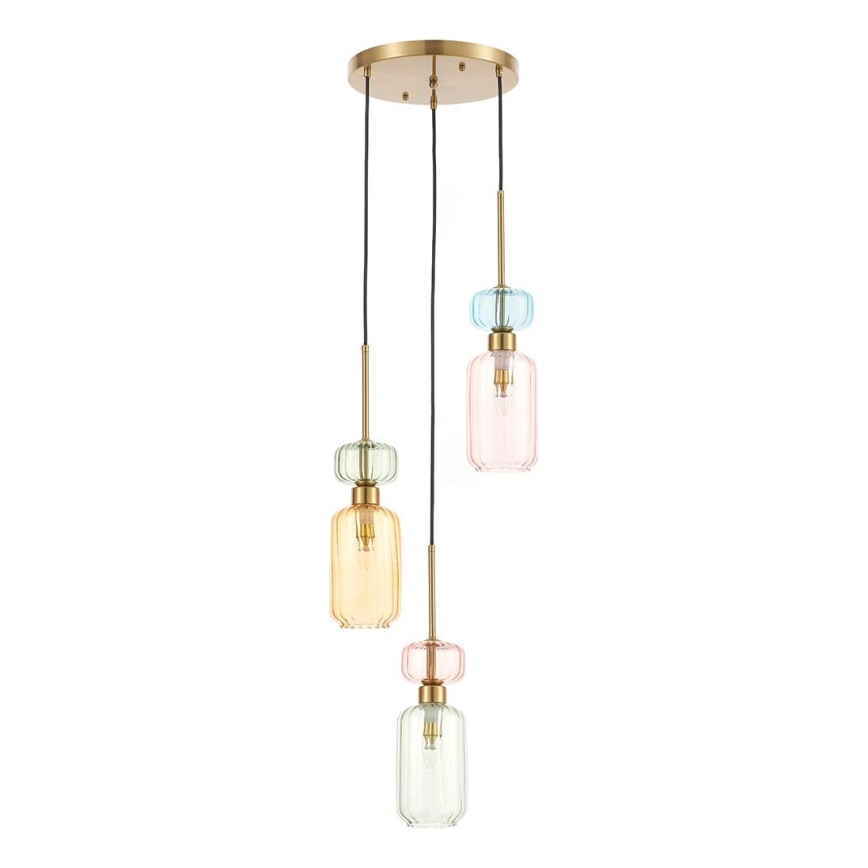 Lampadario a sospensione con filo MOLLY 3xE14/40W/230V diametro 38 cm colorato